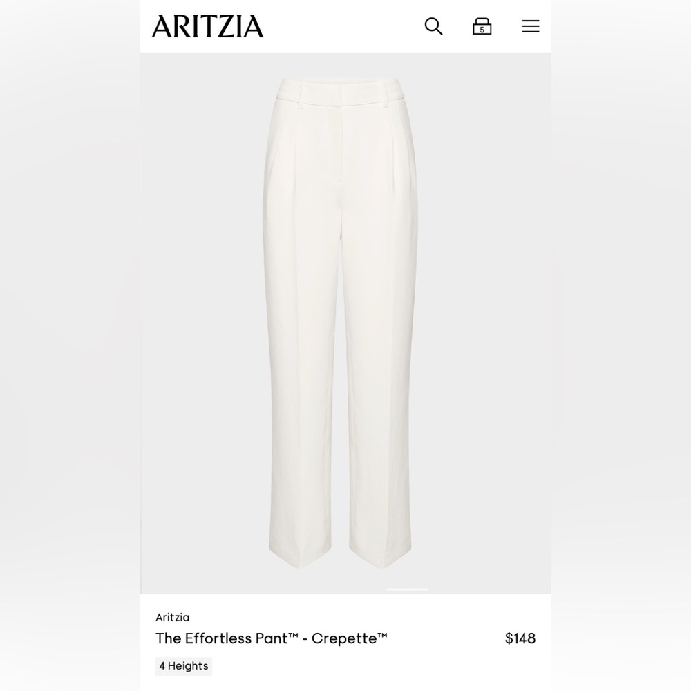 Aritzia Classic Cream Women's Trousers